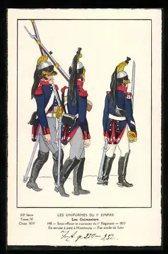 AK Les Cuirassiers, Sous-officier et Cuirassier du 1er Régiment, 1813