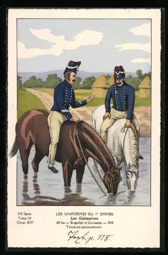 AK Les Cuirassiers, 68 bis - Brigadier et Cuirassier, 1810