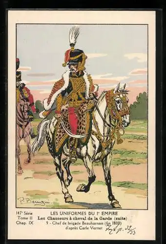 AK Les Chasseurs à cheval de la Garde (suite), Chef de brigade Beauharnais, 1800