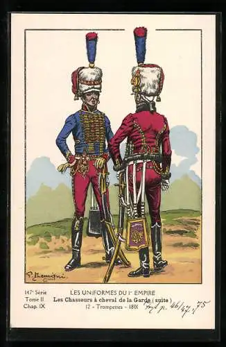 AK Les Chasseurs à cheval de la Garde (suite), Trompettes, 1801