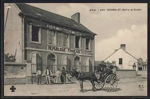 AK Chamblet /Allier, Mairie et Ecoles