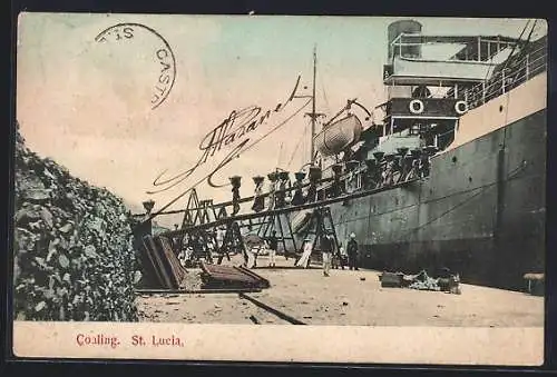AK Santa Lucia, Loading Caol onto the Ship