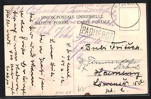 AK S. Vicente, Leute an Ständen auf dem Markt