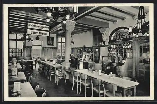 AK Köln, Das Gasthaus Zum St. Andreas v. Peter Langen, Innenansicht, Komödienstrasse 12