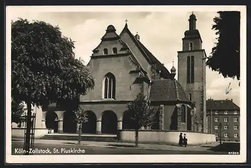 AK Köln-Zollstock, Partie an der St. Piuskirche