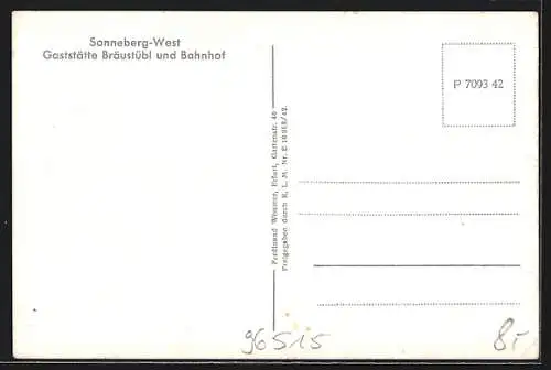 AK Sonneberg-West / Thüringen, Die Gaststätte Braustübl und der Bahnhof