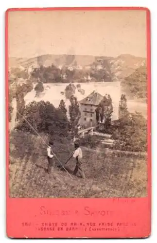 Fotografie E. Lamy, Ansicht Schaffhausen, Ansicht Chute du Rhin vue Prise pres Passage en Barque