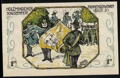 Notgeld Holzminden 1922, 1 Mark, Schützenfest FahnenSchwenken (Bild 3)