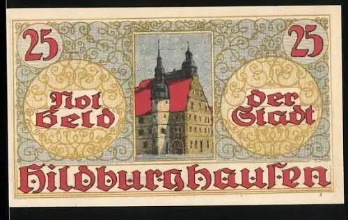 Notgeld Hildburghausen, 25 Pfennig, Gebäude und Wappen, Nr. 2483