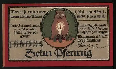 Notgeld Wernigerode a.H., 1921, 10 Pfennig, Volkstrachten aus der Umgebung von Wernigerode