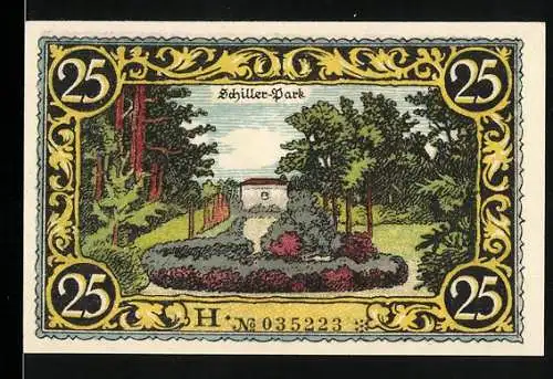 Notgeld Friesack, 1921, 25 Pfennig, Schiller-Park, Porträt von Kurfürst Friedrich I. von Brandenburg