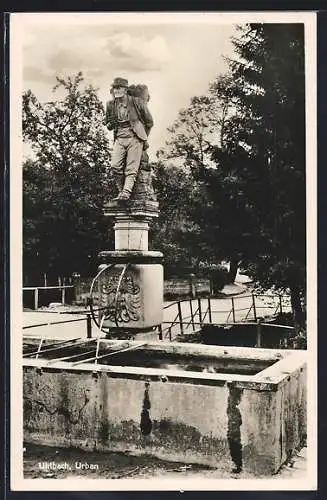 AK Stuttgart-Uhlbach, Partie am Urban-Brunnen