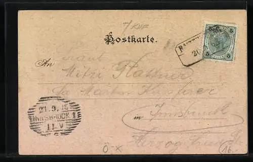 AK Kramsach-Achenrain, Teilansicht durch zerrissenes Papier