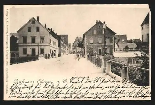 AK Ehingen a. D., Partie in der Bahnhofstrasse