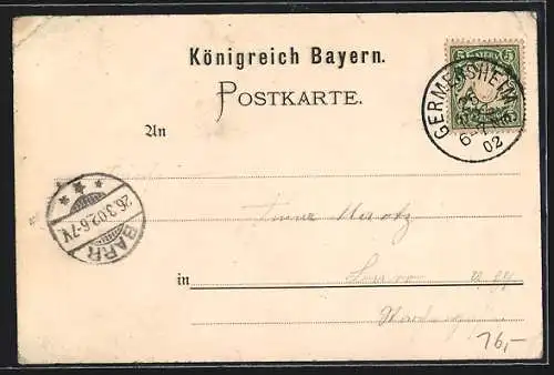 Lithographie Germersheim, Zoller-Kaserne, Seyssel-Kaserne, Kloster-Kaserne