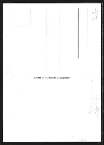 Künstler-AK Obergrombach, 600 Jahre Stadtrechtsfeier 1336-1936, Ortsansicht mit Burg