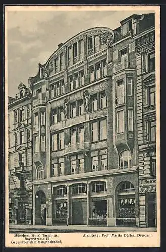 AK München, Hotel Terminus, Bayerstrasse 43