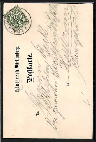 Lithographie Lorch / Württbg., Kloster Lorch, Wäscher-Schlössle