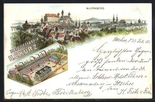 Lithographie Nürnberg, Bleistiftfabrik H. C. Kurz, Panorama