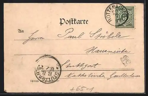 AK Rottenacker, Ansicht unteres Dorf, Bahnhof