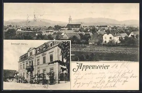 AK Appenweier, Gesamtansicht und Bahnhof-Hotel