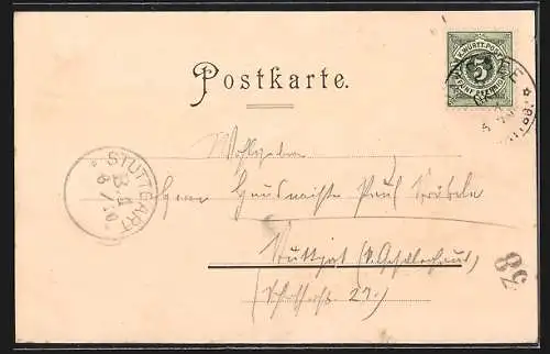 Lithographie Reute / Waldsee, St. Joseph, St. Elisabeth, Kloster