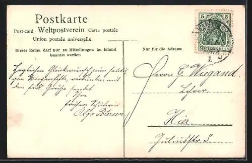 AK Hamburg-Wandsbek, Die Volksschule Marktstrasse
