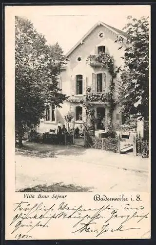 AK Badenweiler i. S., Das Hotel Villa Beau Séjour