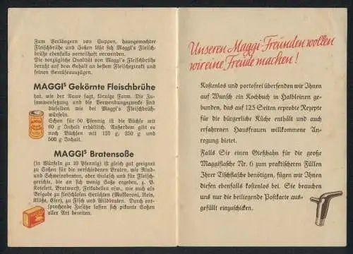 Werbebillet Berlin, Maggi-Gesellschaft, Das ehrbare Handwerk, Vorstellung verschiedener Würz Artikel