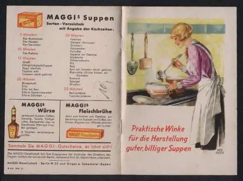 Werbebillet Berlin, Maggi`s Suppen, Rezeptvorschläge