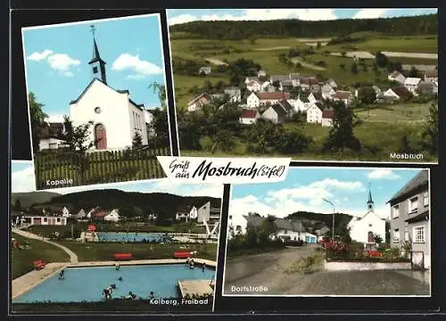 AK Mosbruch /Eifel, Freibad in Kelberg, Dorfstrasse, Kapelle