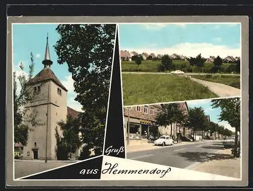 AK Hemmendorf / Hameln, Kirche, Feldstrasse, Edeka