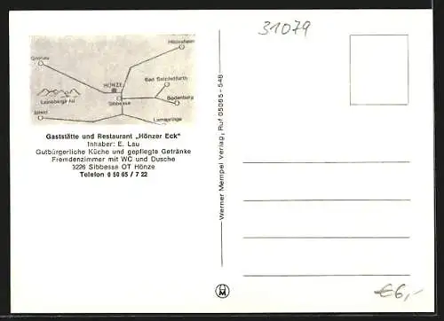 AK Sibbesse-Hönze, Gaststätte und Restaurant Hönzer Eck, Inh. E. Lau