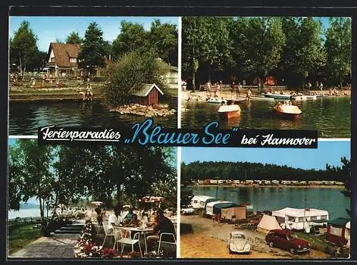 AK Garbsen /Hannover, Autobahnraststätte Blauer See mit Restaurant und Strandbad