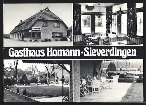 AK Sieverdingen, Gasthaus Homann mit Innenansicht