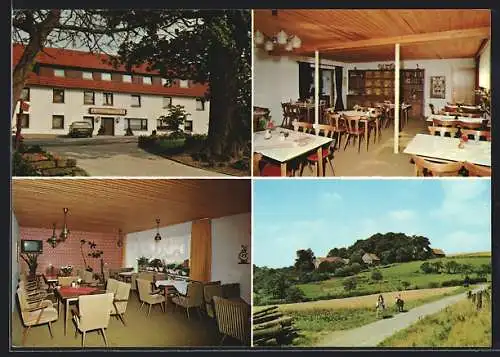 AK Kalletal /Lüdenhausen, Pension Eichenhof v. Ch. Schnormeier, mit Innenansichten, Almenaer Strasse 2