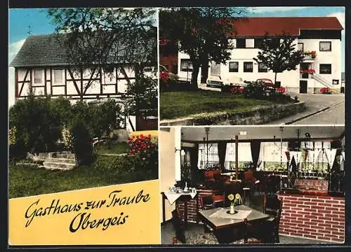 AK Neuenstein / Hess., Das Gasthaus zur Traube v. M. Schmidt, mit Gaststube