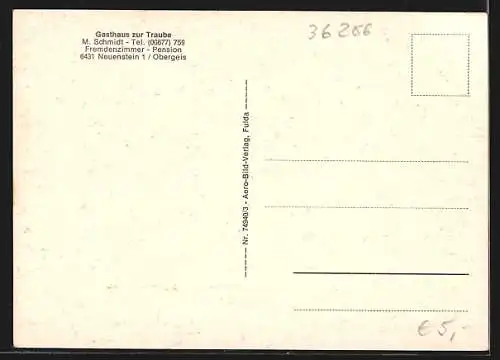 AK Neuenstein / Hess., Das Gasthaus zur Traube v. M. Schmidt, mit Gaststube