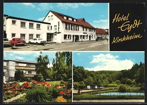 AK Kirchheim / Aulatal, Hotel Eydt, Ortsansichten mit Park