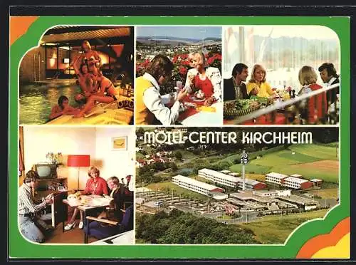 AK Kirchheim / Hessen, Das Motel-Center mit Innenansichten und Hallenbad