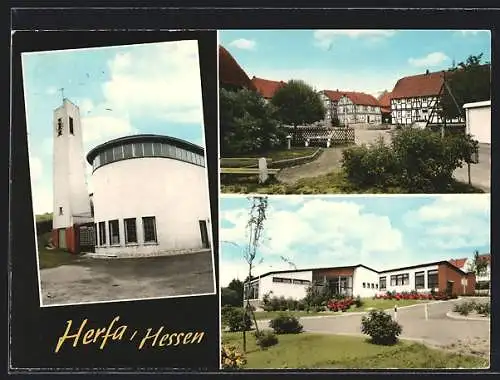 AK Herfa /Hessen, Die Kirche, Ortspartie in der Altstadt