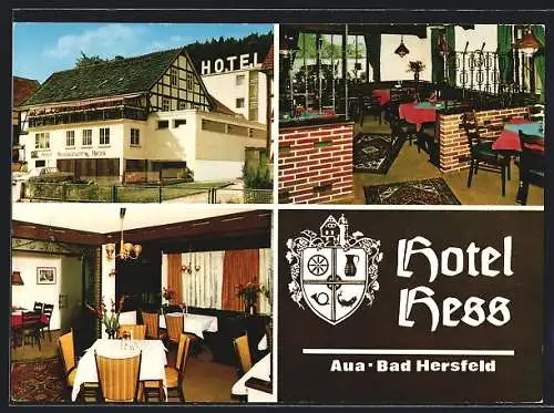 AK Aua-Bad Hersfeld, Hotel Hess, Innenansichten