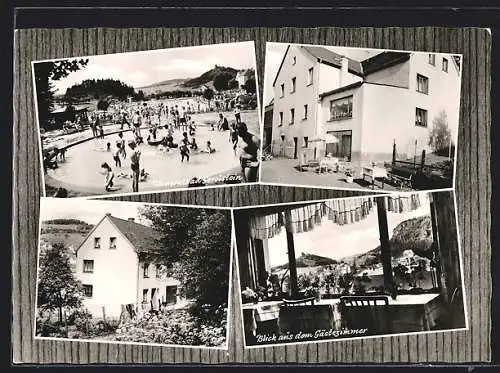 AK Gerolstein /Eifel, Pension Dalstein, Untere Marktstrasse 8 a, Blick aus dem Gästezimmer, Mineralbad