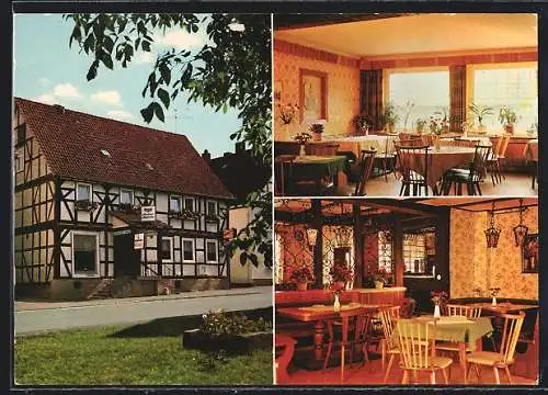 AK Freienhagen /Waldeck, Gasthaus-Metzgerei-Pension Erich Krause, Innenansichten