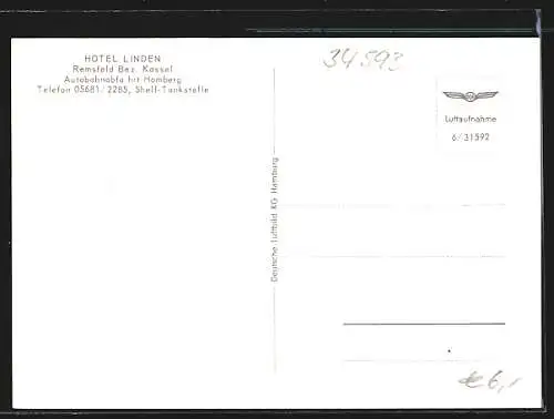 AK Remsfeld /Bez. Kassel, Hotel Linden mit Shell-Tankstelle