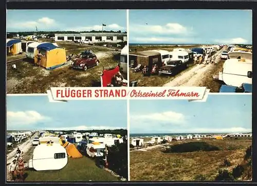 AK Ostseeinsel Fehmarn, Flügger Strand, Campingplatz, Mehrfachansicht