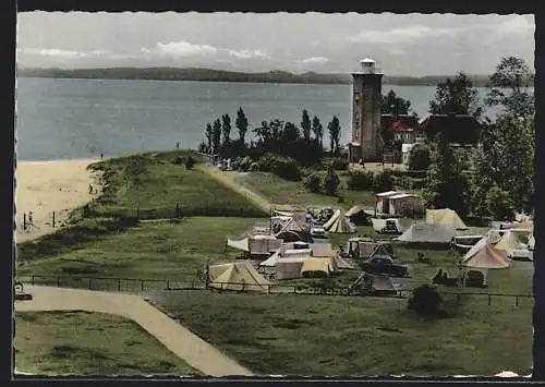 AK Pelzerhaken bei Neustadt, Ostseebad, Zeltplatz mit Leuchtturm