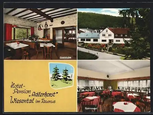 AK Wiesental / Taunus, Hotel-Pension Adlerhorst, Gaststube, Speisesaal