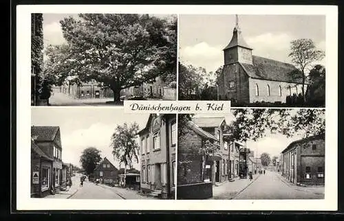 AK Dänischenhagen, Kirche, Strassenzüge und Umgebung