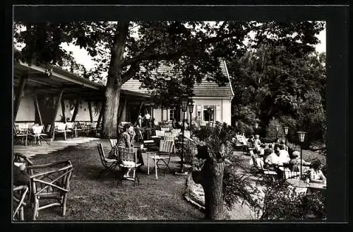 AK Bad Salzschlirf, Gaststätte Marienlust, Terrasse